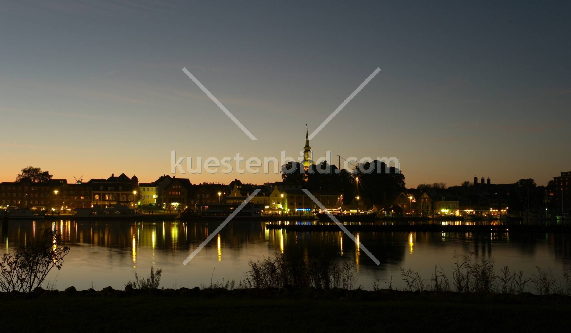 Stadtansicht Kappeln bei Nacht