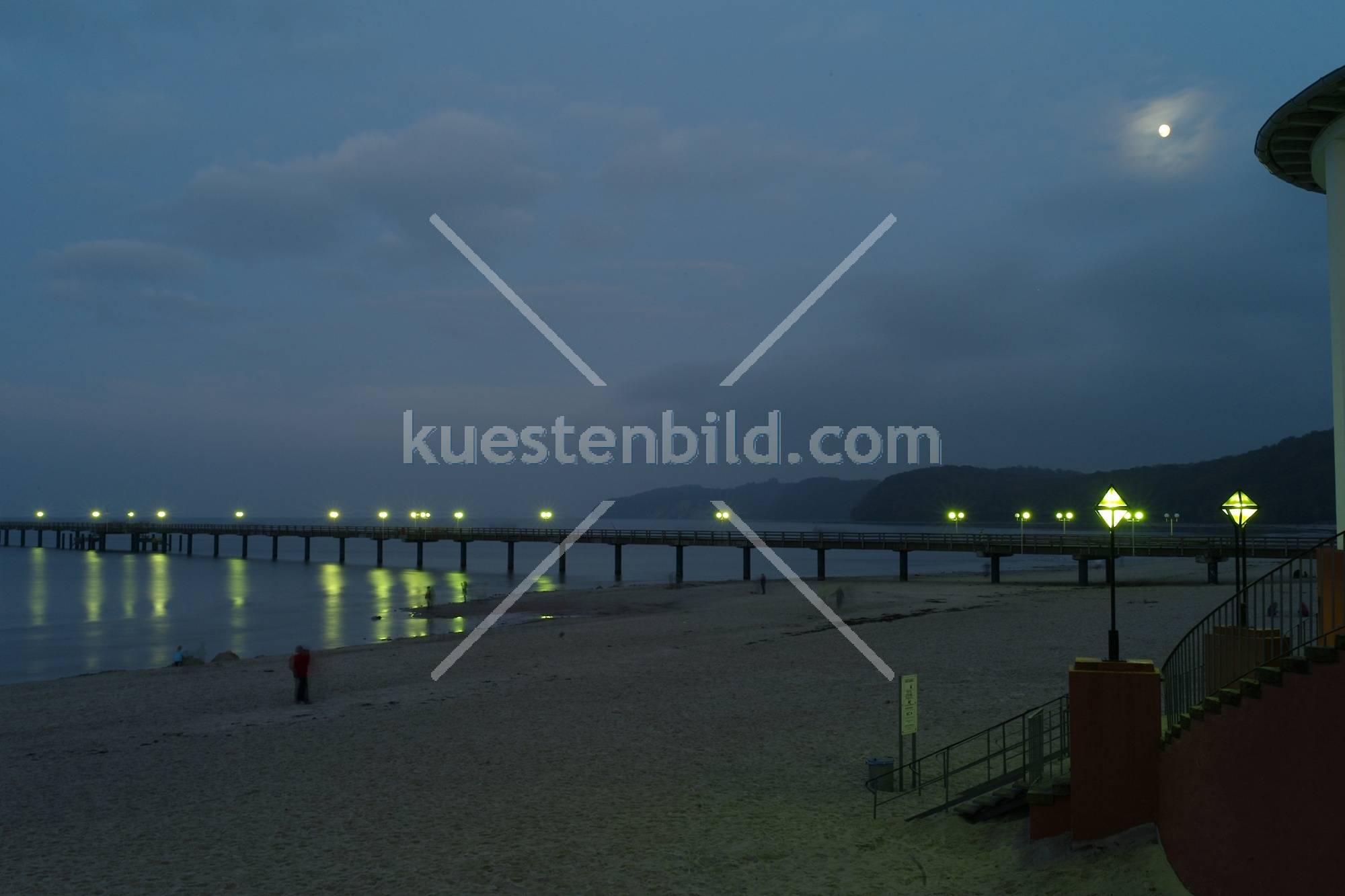 Binz, Abendstimmung an der Seebrcke 