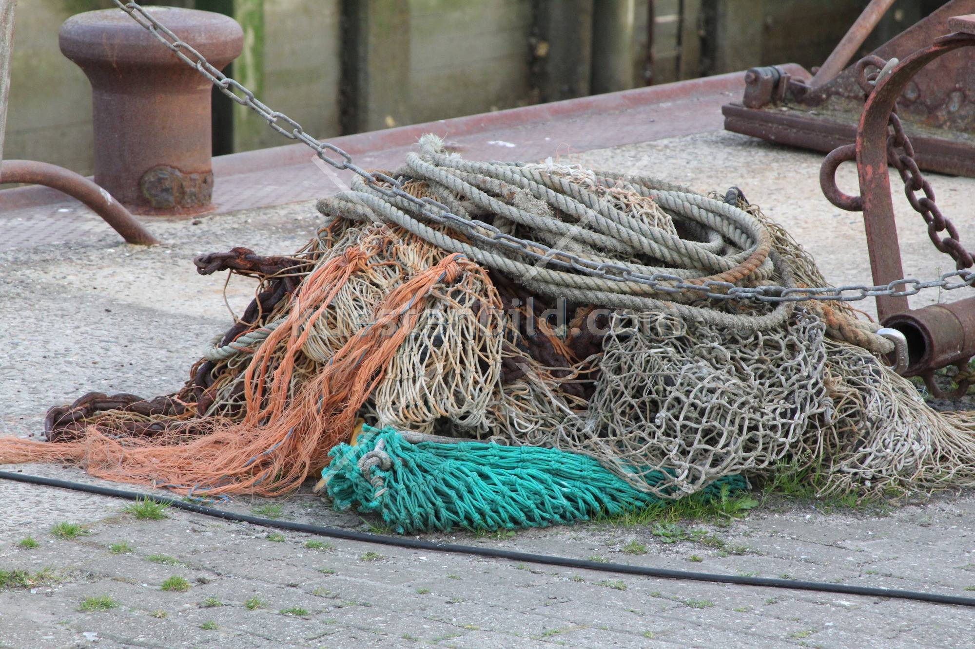 Fischernetz mit Leinen