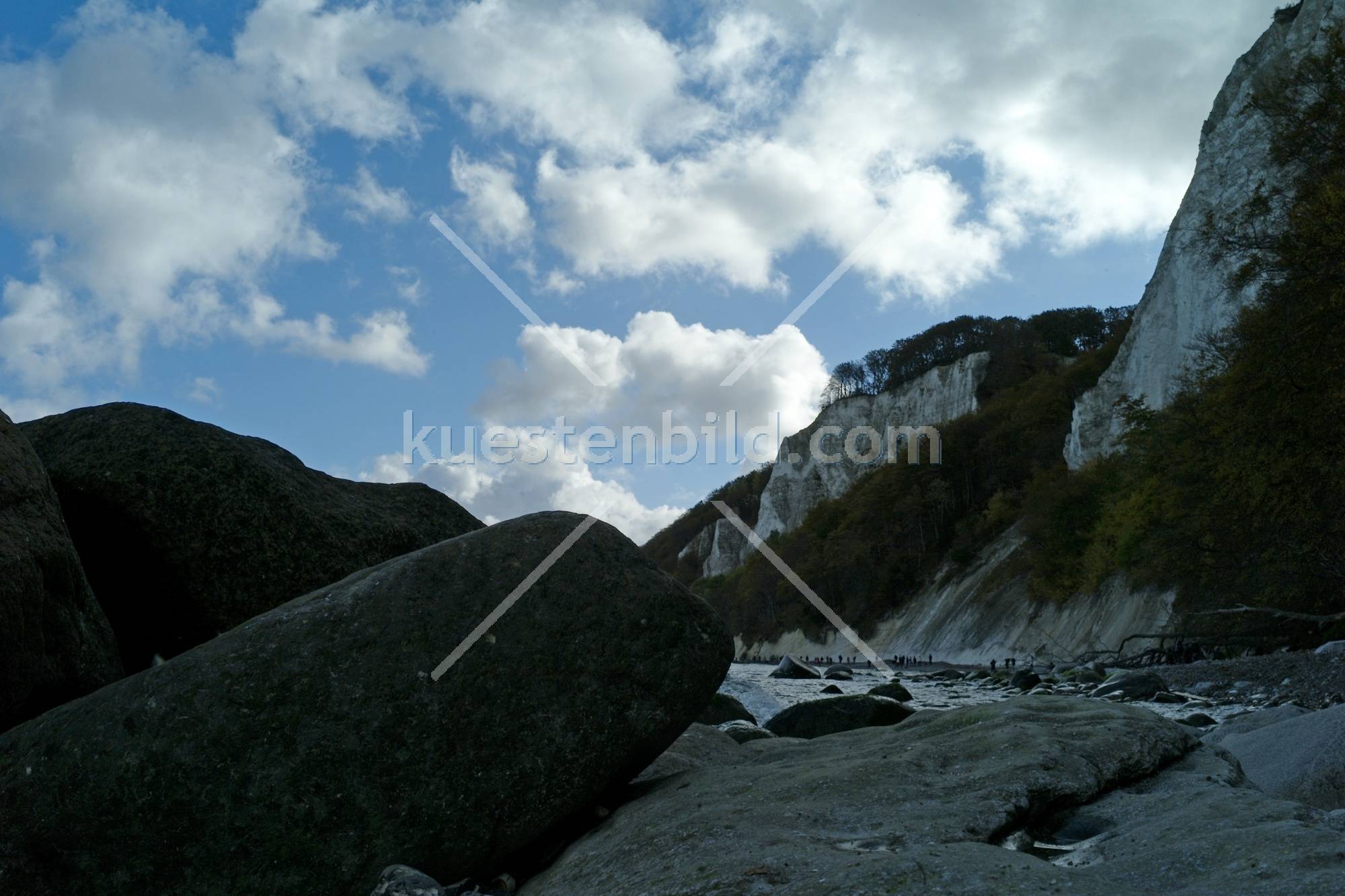 Kreideküste, Felsen am Strand