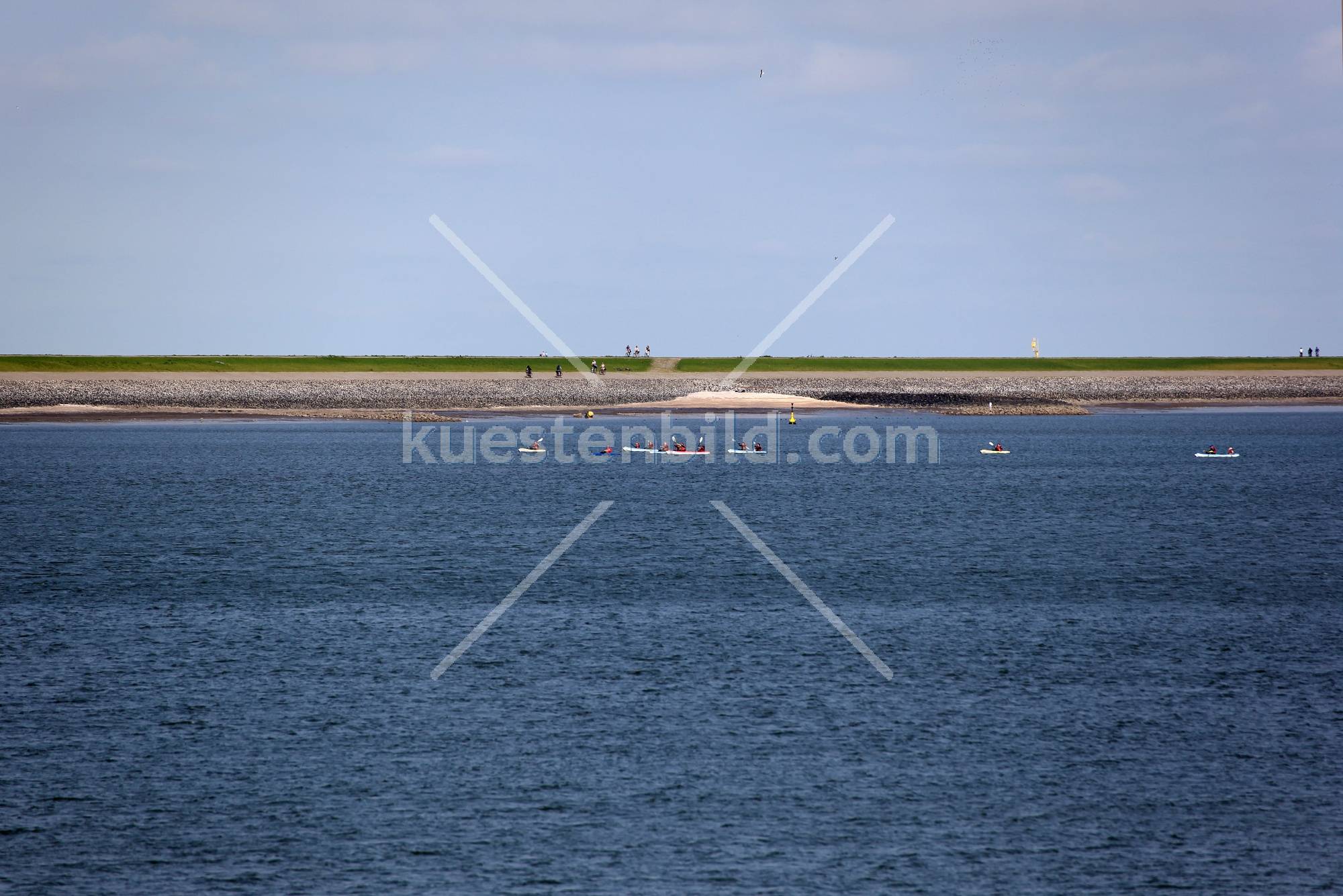 Paddler vor Deich