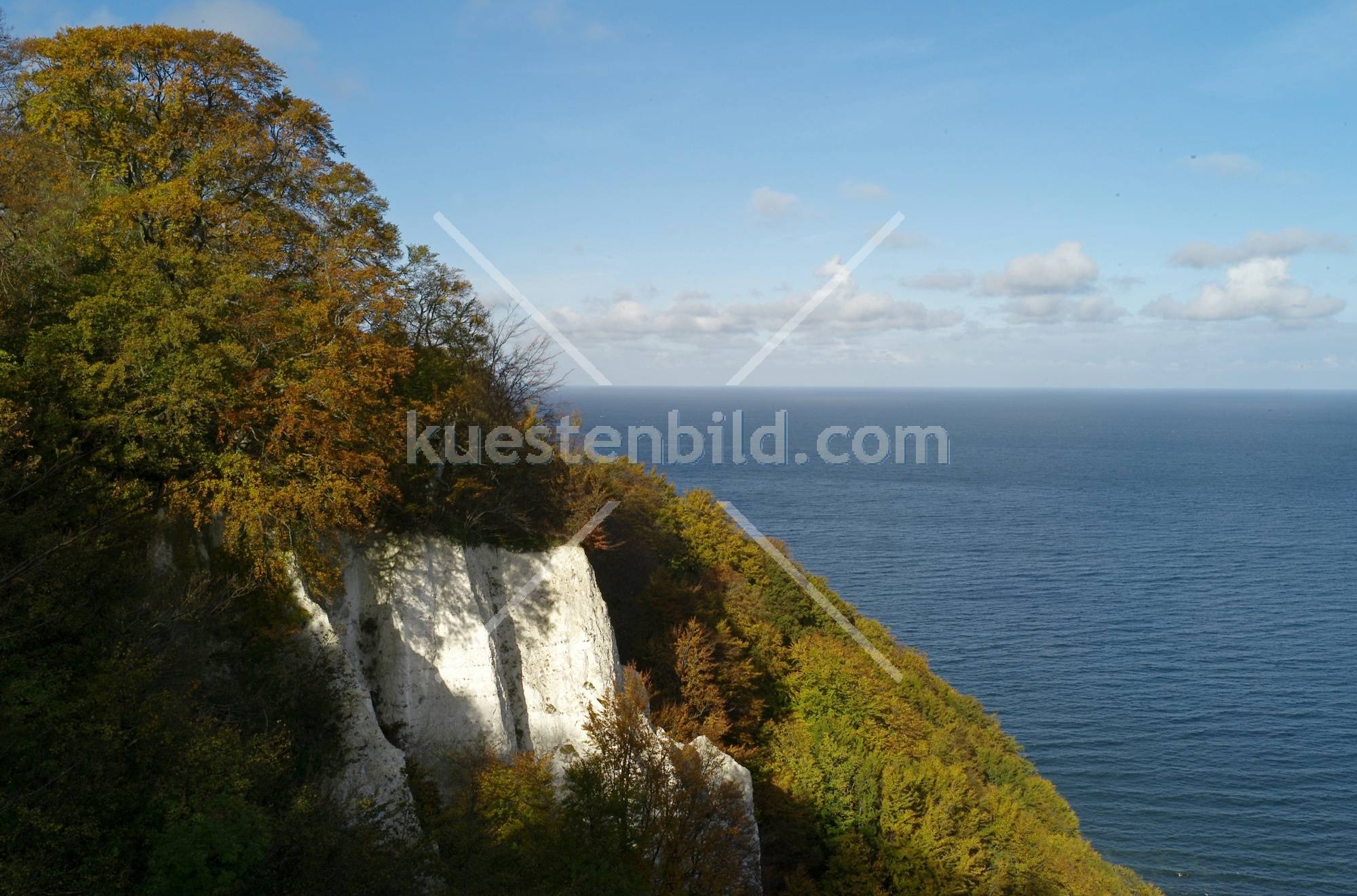 Blick vom Knigsstuhl auf Kreidefelsen
