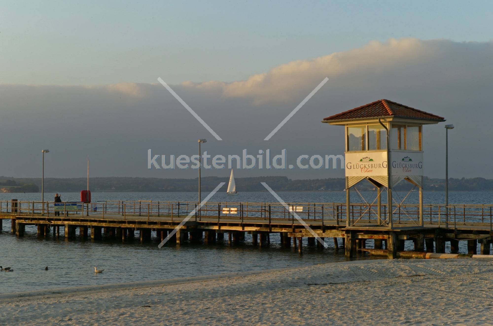 Glücksburg, Fähranleger im Abendlicht