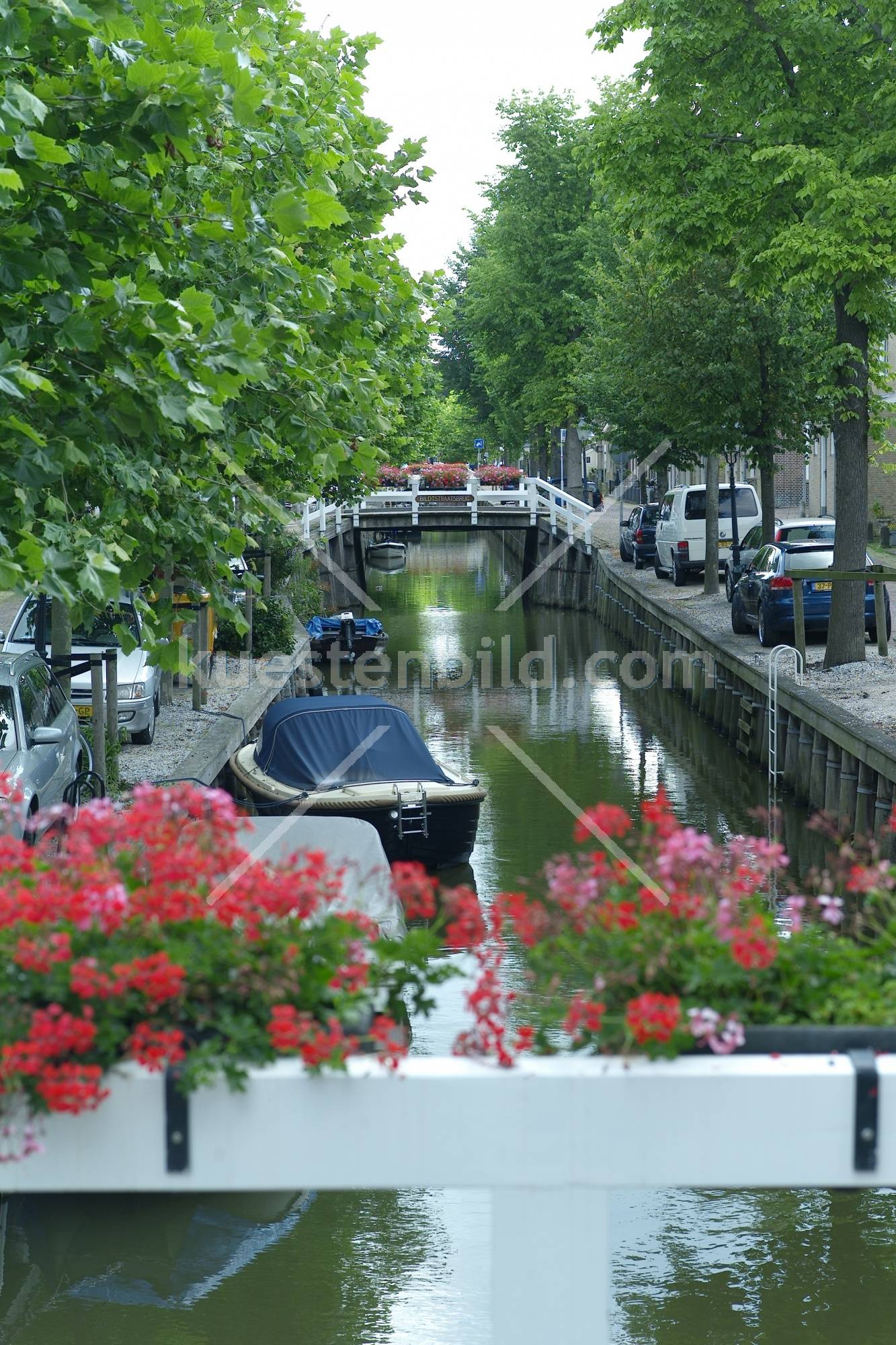 Gracht mit Blumenksten