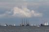 frde, kiel, segelschiffe, kieler woche, segelevent, wolkenhimmel, viermaster, 