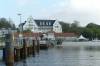 flensburger frde, glcksburg, anleger, seehotel, sicht vom wasser, strand, 