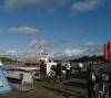 dar, prerow, anleger, sportboot, menschen, 