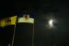 flaggen, unscharf, wind, nachts, mondlicht, 