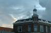 giebel, eckhaus, abendhimmel, trmchen, architektur, niederlndisch, harlingen, 