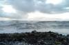 ostsee, rgen, steine, blick auf hiddensee, wellen, sturm, brandung, dranske, 