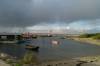 abendlicht, sandstrand, kleinboote, holzboot, hafen glowe, rgen, 