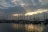schleswig, stadthafen, abendstimmung, yachten, wikingerturm, schlei, 
