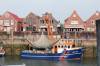 krabbenkutter, husergiebel, hafen, neuharlingersiel, nordsee, hafen, 