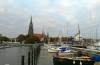 schleswig, stadthafen, yachten, schlei, steg, bootsboxen, dom, 
