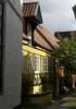 sonne, gelbes haus, fachwerk, altstadt, idyllisch, 