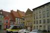 unrenoviert, renoviert, kontrast, alte huser, stralsund, 