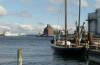 alte segelyacht, schiffswerft, hafengebude, schiffsanleger, flensburg, 