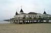 strand, meer, herbststimmung, trbes wetter, restaurant seebrcke, 