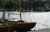 hafen, frde, holzboot, wasser, gegenlicht, 