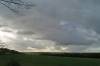 rgen, fernblick, felder, abendlicht, 