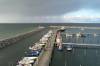 starkwindfront, angelboote, stege, hafen glowe, rgen, ostsee, 