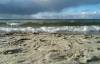 ostsee, rgen, wellen, schaumkmme, wolkenhimmel, sandstrand, 
