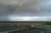 holzkutter, unwetterfront, regenbogen, hafen glowe, rgen, ostsee, 