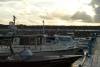 gegenlicht, motorboote, steg, hafen glowe, rgen, 