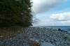 weie wolken, blauer himmel, laub, kiesstrand, buchenwald, rgen, herbst, 