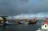 abendlicht, hafenbecken, fischkutter, hafen glowe, rgen, 