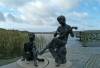 skulptur, bronze, see, steg, schilf, binz, rgen, 