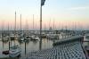 liegepltze, steg, segelboote, ostsee, damp, yachten, hafen, abendstimmung, 