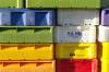 schlei, fischereihafen, detail, bunt, kisten, handel, umschlag, fischerei, 