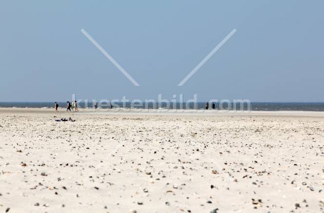 Muschelstrand mit Menschen