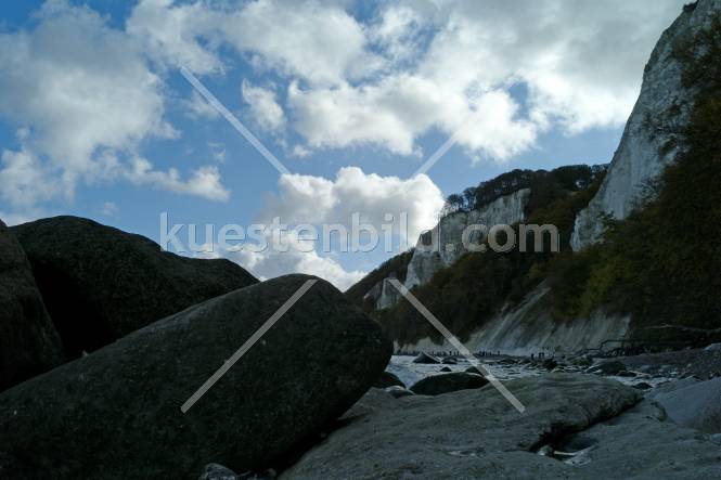 Kreideküste, Felsen am Strand