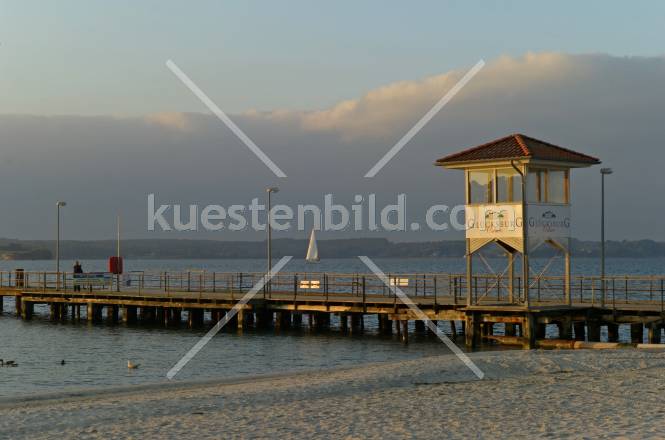 Glücksburg, Fähranleger im Abendlicht